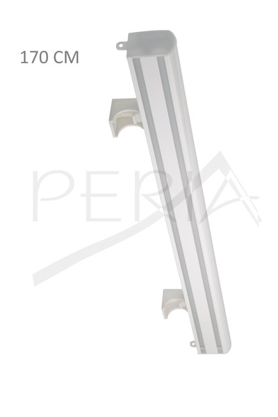 Peria Perde Sistemleri Beyaz Dekoratif Perde Rayı Korniş 2'li