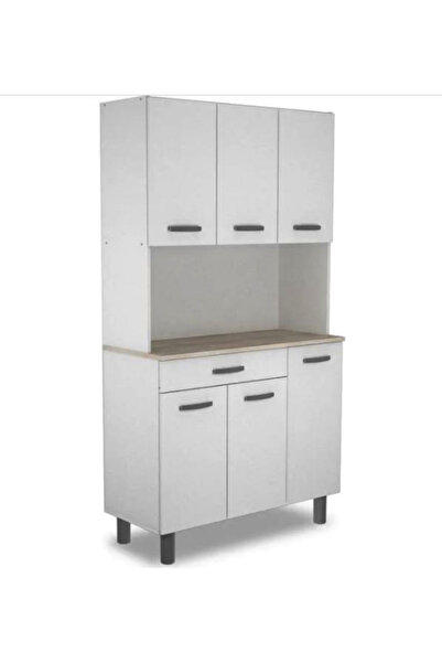 Tdesigno Amor Çok Amaçlı Dolap-Mikrodalga-Erzak-Airfryer-Mutfak-Kiler Dolabı-Kahve Köşesi-Beyaz-120CM