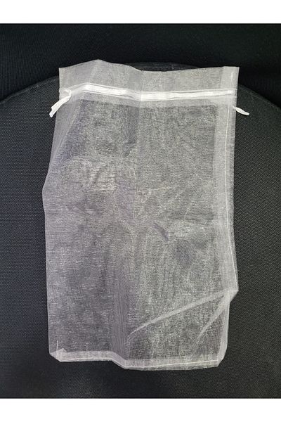 esdekor Tulle Pouch - White Pouch 1 Piece with Size 29X19Cm