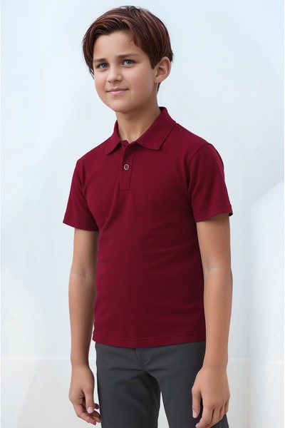 White Velvet Tricou pentru copii/adolescent cu gât polo din bumbac - mânecă s...