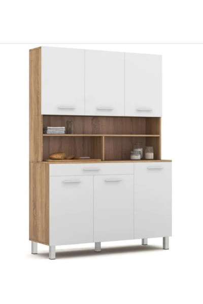 Tdesigno Liebe Çok Amaçlı Dolap-Mikrodalga-Erzak-Airfryer-Mutfak-Kiler Dolabı-Kahve Köşesi-Atlantikçam-120CM