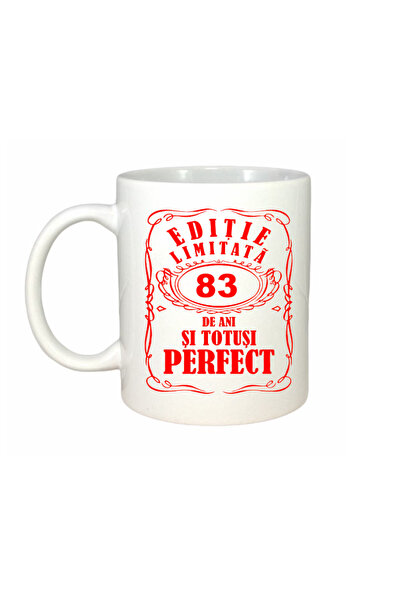 OEM Cană albă personalizată, ediție limitată 83 de ani, Inovatix®. 330 ml