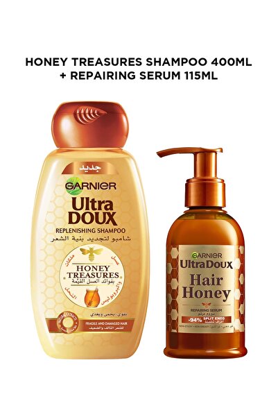 Garnier U.DOUX HONEY TREASURES REP شامبو 400 مل + غارنييه الترا دو سيروم العس...