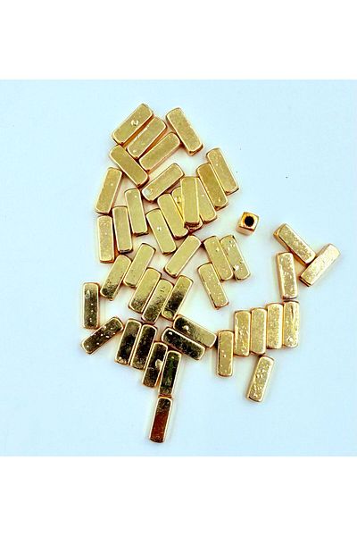 yiğit aksesuar 20 Pieces Gold Square Tube Non-Blackening Intermediate Apparatus Jewelry Making Supplies