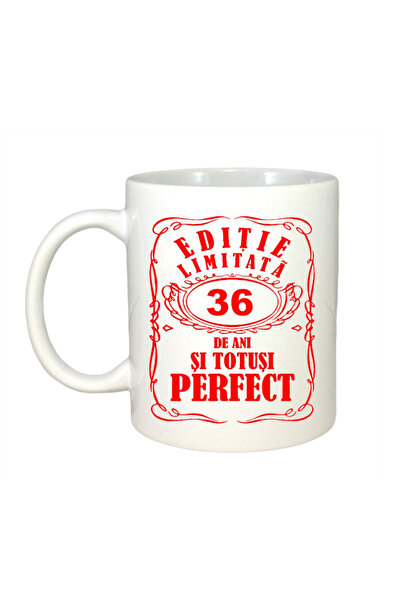 OEM Cană albă personalizată, ediție limitată 36 de ani, Inovatix®. 330 ml