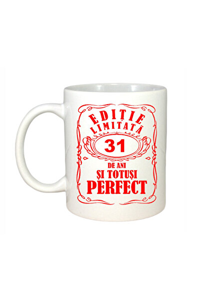 OEM Cană albă personalizată, ediție limitată 31 de ani, Inovatix®. 330 ml