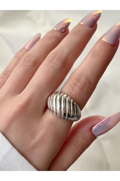 Eylülün Takısı Women's Silver Color Curved Ring