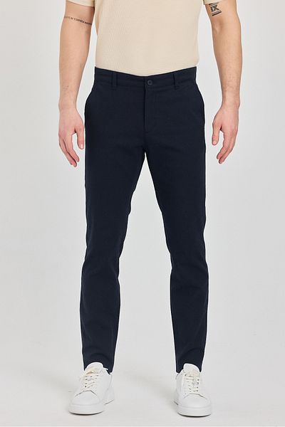 Frappoli Ανδρικό παντελόνι Ibiza Light Navy Blue Cotton Lycra Slim Fit