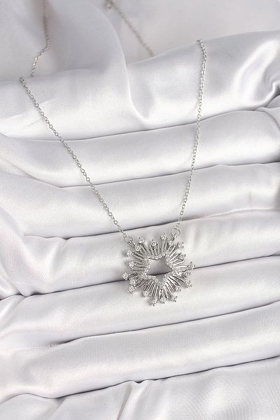 Skygo Silver Color Zircon Stone Star Model Necklace 316L Steel Dj-Bko9921