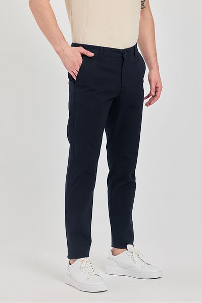 Frappoli Milano Ανδρικό Navy Blue Cotton Lycra Slim Fit Pantalon
