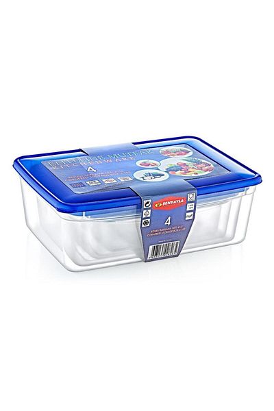 Omnipazar Sy-2826 Plastic Transparent Colored Corner Storage Container Set of 4