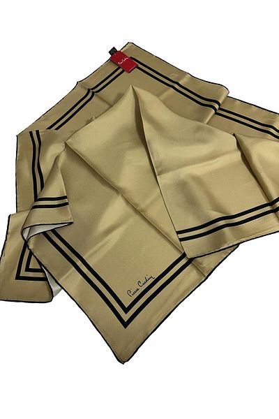 Pierre Cardin Eșarfă din mătase twill 90x90 model auriu