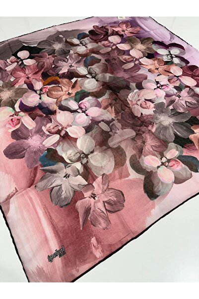 İpekal Φρέσκο ​​μαλακό βαμβακερό κασκόλ 90x90 δαμάσκηνο και αποξηραμένο τριαν...