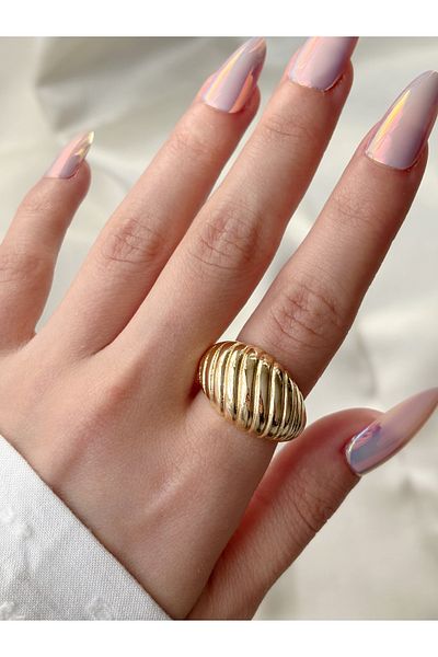 Eylülün Takısı Women's Gold Color Curved Ring