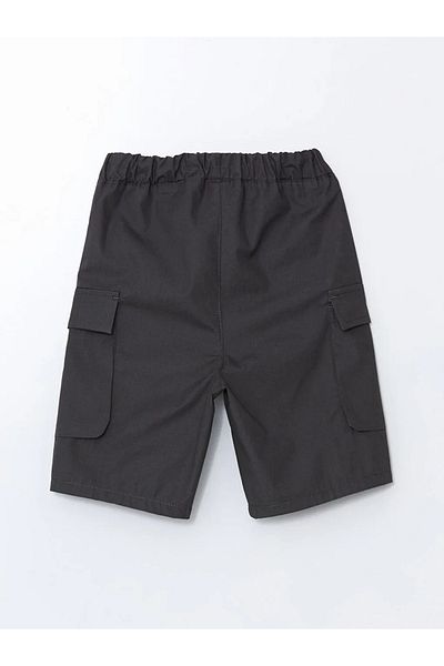 LC Waikiki Lcw Kids Anthracite Boys Shorts with Elastic Waist and Pockets