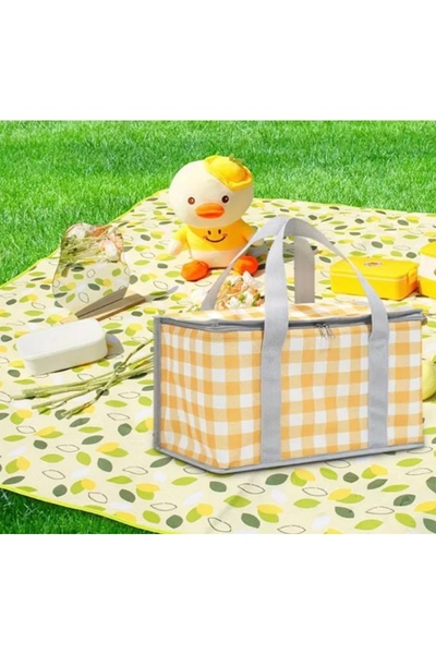 Hvc ticaret Çantalı, Su Geçirmez Piknik Örtüsü Plaj Örtüsü Sarı Renk 150*200 Cm