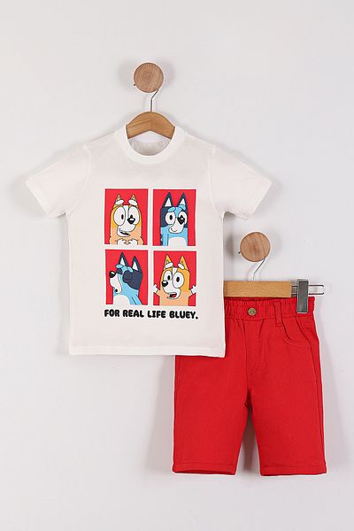 Pollito Boy's for Real Life Printed T-Shirt Shorts Set of 2