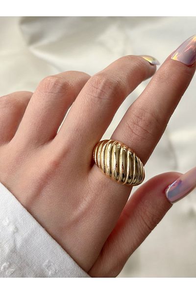 Eylülün Takısı Women's Gold Color Curved Ring