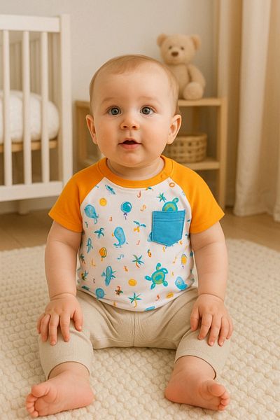 andywawa Underwater Creatures Themed Baby Boy T-Shirt Fun and Comfortable Toddler T-Shirt