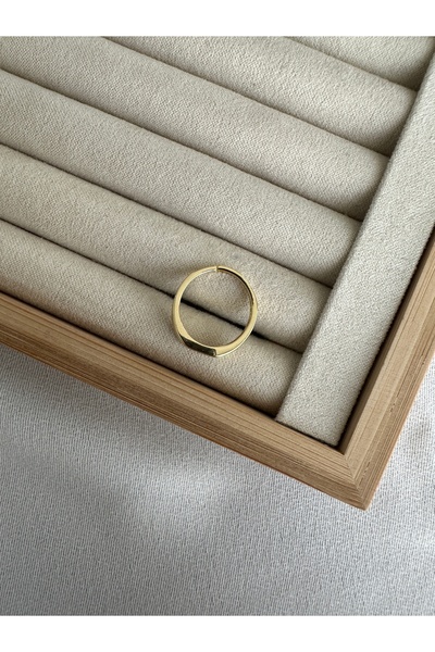 ringbox Dörtgen Taşlı Serçe Parmak Yüzüğü