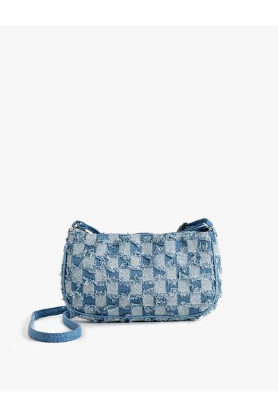 Koton Geantă crossbody din denim mozaic cu curea