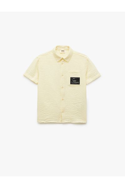 Koton Buttoned Classic Collar Pocket Label Detailed Short Sleeve Shirt