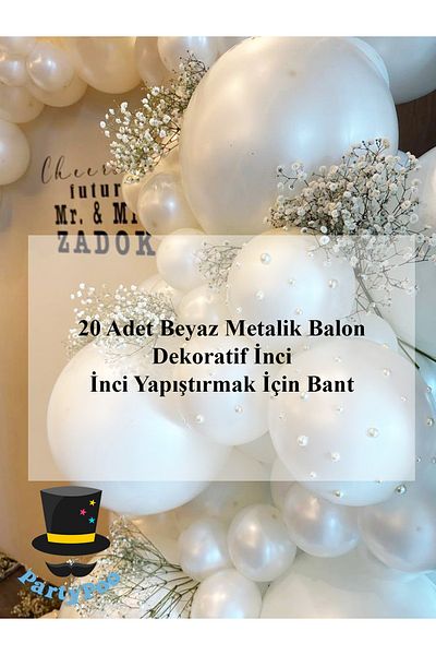 PartyPoo İnci Concept Cream Color Balloon Set of 20