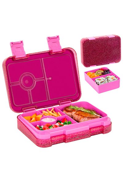 Choice 2 5 C-glitter Pink 1100ml Lunch Box Microwavable Bento Box Tritan Interlayer Leakproof Storage Box H