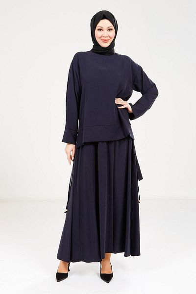 Beyza Hijab Navy Blue Tunic Skirt 9192