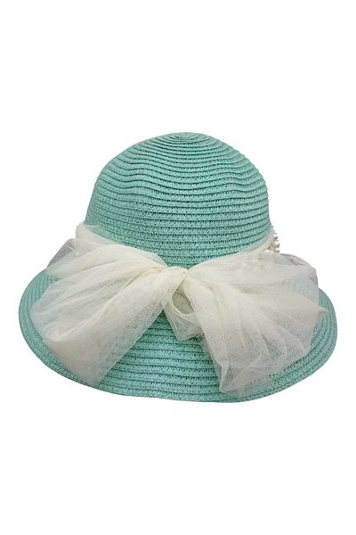 Aware Time Women's Straw Pearl Fedora Hat