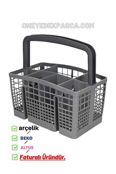 Arçelik 6231 T Bulaşık Makinesi Kaşıklık Sepeti Gri Çatal Kaşık Sepeti