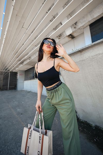 DeChival Baggy Track Pants Pocketed Pants - Baxer Waist Elastic Detail Bayy Sports or Casual Bottom