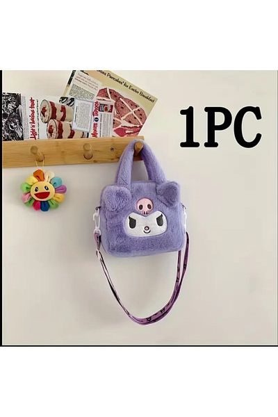 UYGUN ELEKTRONİK Kuromi Sanrio Handbag, Women's Makeup Bag Plush Bag