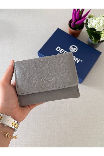 DERKON Genuine Leather Wallet with Mini Coin Compartment