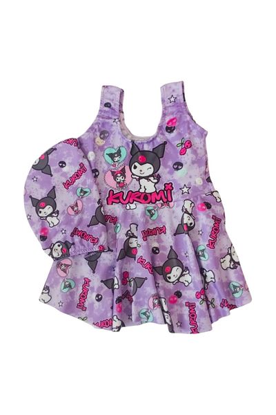 Arya Nisa Kids Girl's Kuromi Printed Dress Swimwear Bone Suit