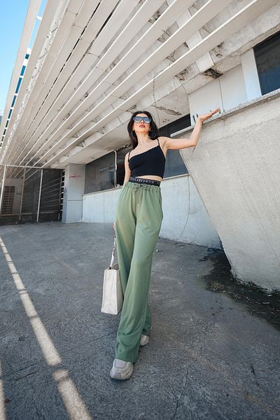 DeChival Baggy Track Pants Pocketed Pants - Baxer Waist Elastic Detail Bayy Sports or Casual Bottom