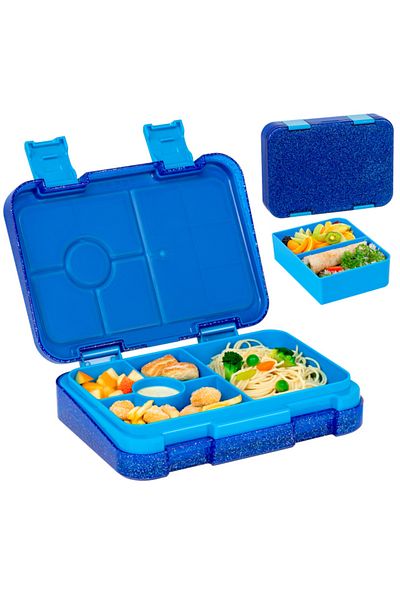 Choice 2 5 C-glitter Blue 1100ml Lunch Box Microwavable Bento Box Tritan Interlayer Leakproof Storage Box H