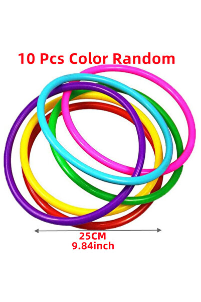 Choice مجموعة حلقات رمي بلاستيكية عشوائية مقاس 25 سم مكونة من 10 قطع، لعبة رم...
