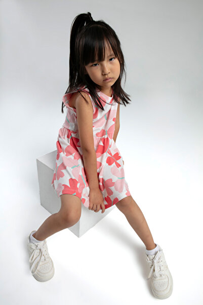 ROZELT Devojačka cvetna pamučna haljina sa uzorkom