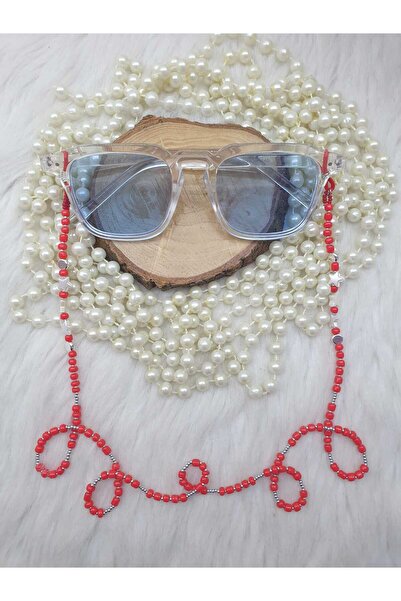 HAPPY HANDMADE ZİNCİR.....GÖZLÜK ZİNCİRİ-KIRMIZI/HEDİYELİK/ANNELER GÜNÜ HEDİYESİ