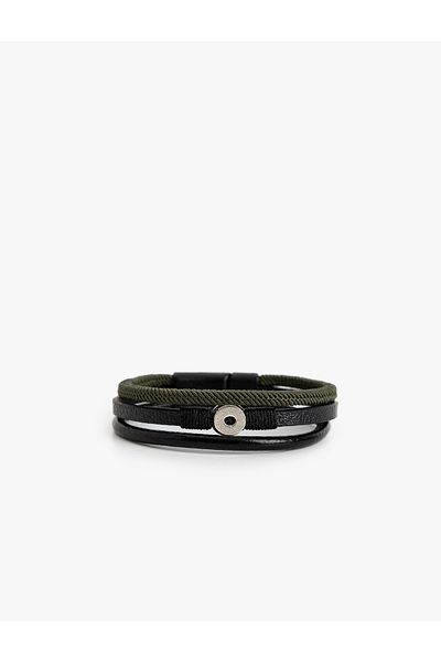 Koton 3 Row Faux Leather Bracelet with Buckle Detail