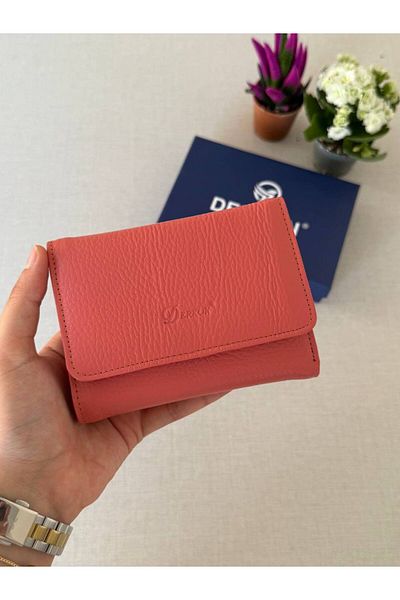 DERKON Genuine Leather Wallet with Mini Coin Compartment