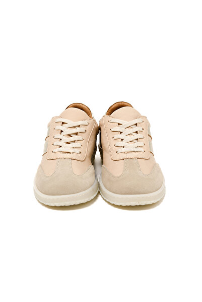 John May Γυναικεία / κορίτσια αθλητικά παπούτσια (καθημερινά) RC-25Y-055-M2004 John May Beige Suede-White Skin-Gold