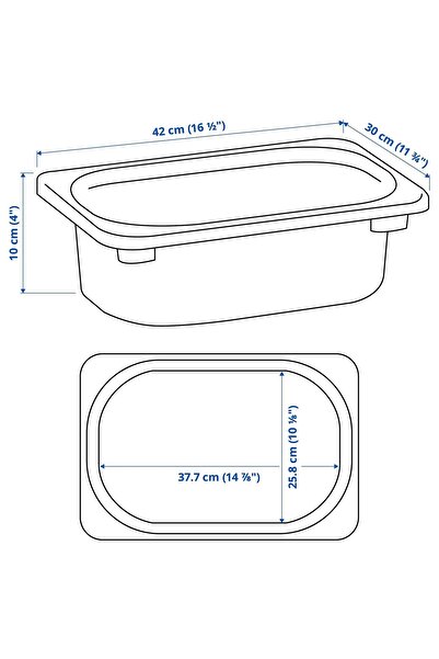 IKEA 3 Adet Plastik Oyuncak Saklama Kutusu 42x30x10 Cm İkea 3'lü Set Düzenleme Kutusu Açık Turuncu Kutu
