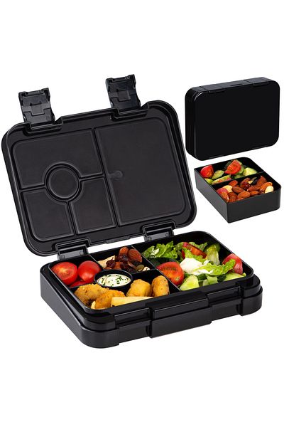Choice 2 5 Black 1100ml Lunch Box Microwavable Bento Box Tritan Interlayer Leakproof Storage Box Hermetic C