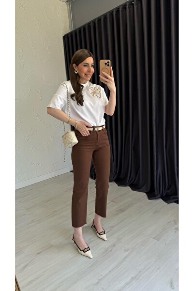 elif teke Autro Mom Jean Kahverengi