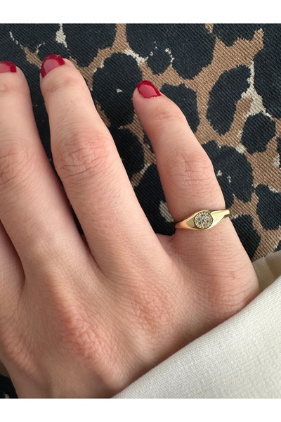 ringbox Yuvarlak Taşlı Serçe Parmak Yüzüğü