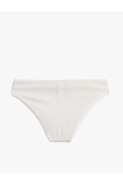 Koton Cotton Drape Detailed Ribbed Brazilian Panties