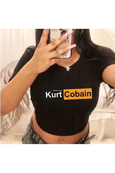 weywot Bluză neagră cu scris de Kurt Cobain