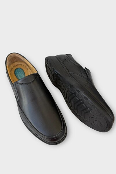 Liger Чоловічі без шнурків, з підп'ятником, ортопедичні, з натуральної шкіри, чорні